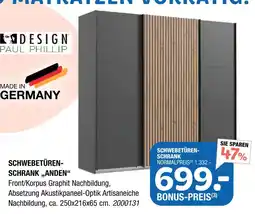 Hofmeister Design paul phillip schwebetüren-schrank „anden“ Angebot
