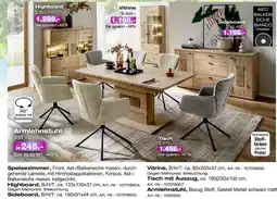 Möbel Inhofer Ast/balkeneiche bianco massiv speisezimmer Angebot