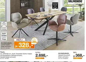 Möbel Inhofer Valmondo armlehnstuhl oder tisch Angebot