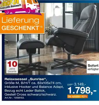 Möbel Inhofer Relaxsessel sunrise Angebot