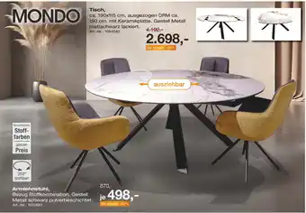 Möbel Inhofer Mondo tisch oder armlehnstuhl Angebot