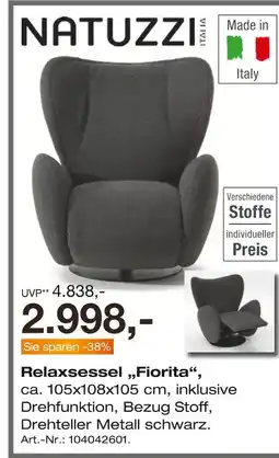 Möbel Inhofer Natuzzi relaxsessel „fiorita“ Angebot