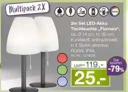Möbel Inhofer 2er set led-akku tischleuchte „fiumara“ Angebot