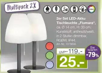 Möbel Inhofer 2er set led-akku tischleuchte „fiumara“ Angebot