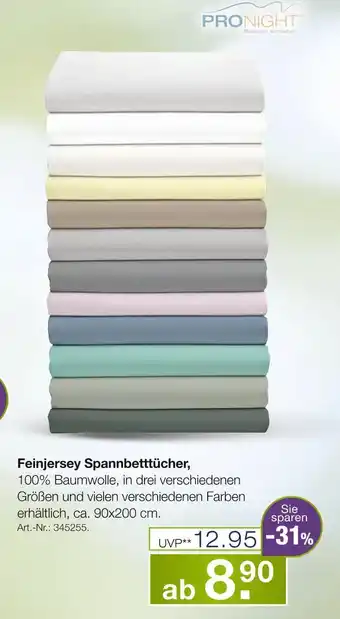 Möbel Inhofer Pronight feinjersey spannbettücher Angebot