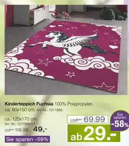 Möbel Inhofer Kinderteppich fuchsia Angebot