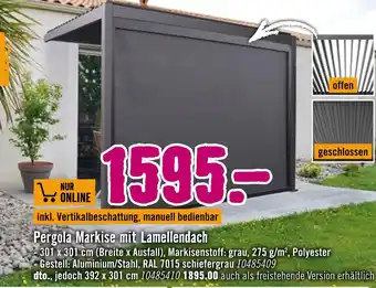 Hornbach Pergola markise mit lamellendach Angebot