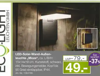 Möbel Inhofer Eco-light led-solar-wand-außenleuchte „moze“ Angebot