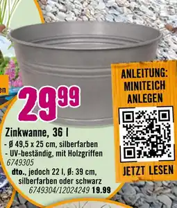 Hornbach Zinkwanne, 36 l Angebot