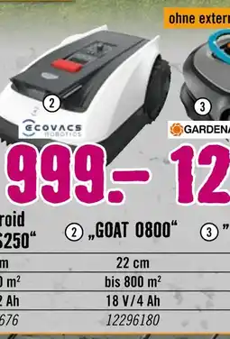 Hornbach Ecovacs robotics kabellose mähroboter „goat o800“ Angebot