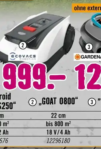 Hornbach Ecovacs robotics kabellose mähroboter „goat o800“ Angebot