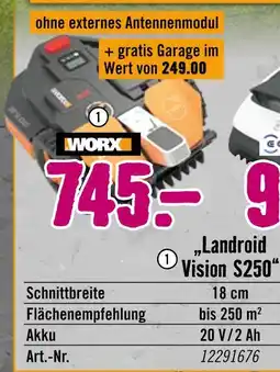 Hornbach Worx landroid vision s250 Angebot