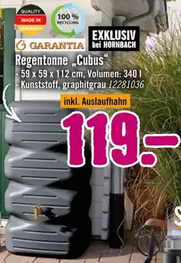 Hornbach Garantia regentonne cubus Angebot