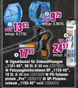 Hornbach Prect signaldeckel, putzausgleichsrahmen, pu-schaumpistole, up-pistolenschaum Angebot