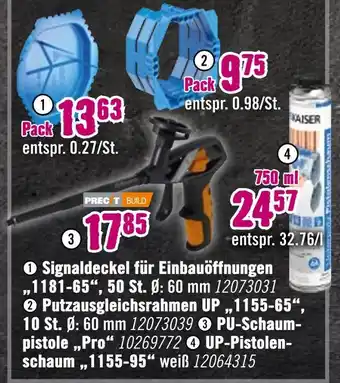 Hornbach Prect signaldeckel, putzausgleichsrahmen, pu-schaumpistole, up-pistolenschaum Angebot