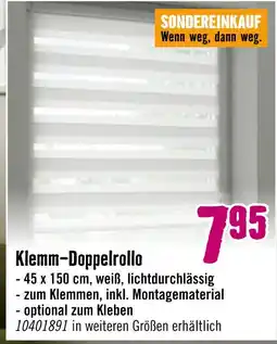 Hornbach Klemm-doppelrollo Angebot