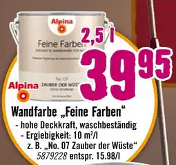 Hornbach Alpina wandfarbe „feine farben“ Angebot