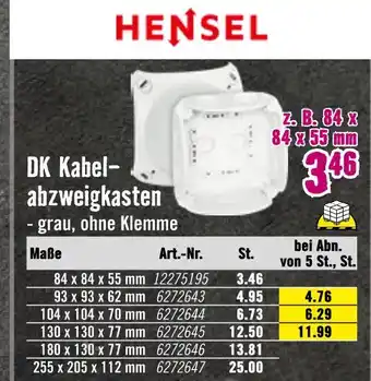Hornbach Hensel dk kabelabzweigkasten Angebot
