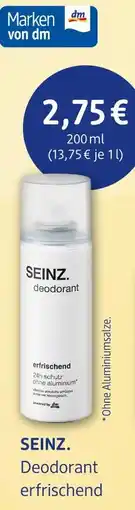 dm drogerie Seinz. deodorant erfrischend Angebot