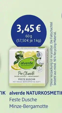 dm drogerie Alverde naturkosmetik feste dusche minze-bergamotte Angebot