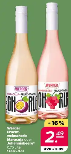 NETTO Werder fruchtweinschorle maracuja oder johannisbeere Angebot