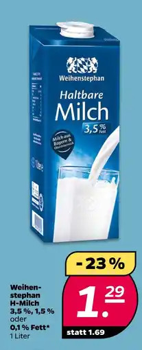 NETTO Weihenstephan h-milch 3,5 %, 1,5 % oder 0,1 % fett Angebot