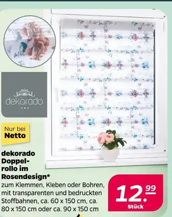 NETTO Dekorado doppelrollo im rosendesign Angebot