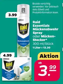 NETTO Raid essentials mückenabwehr spray oder mücken-stecker Angebot