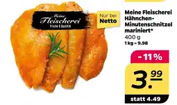 NETTO Meine fleischerei hähnchen-minutenschnitzel mariniert Angebot