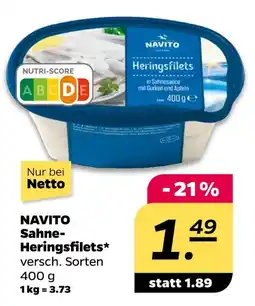 NETTO Navito sahne-heringsfilets Angebot