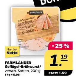 NETTO Farmländer geflügel-brühwurst Angebot