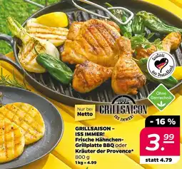NETTO Grillsaison frische hähnchen-grillplatte bbq oder kräuter der provence Angebot