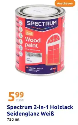 Action Spectrum holzlack seidenglanz weiß Angebot