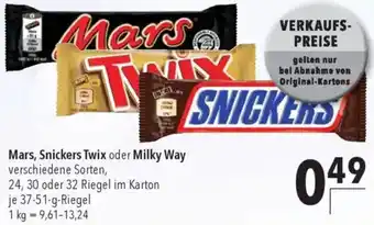 CITTI Markt Mars, Snickers Twix oder Milky Way Angebot