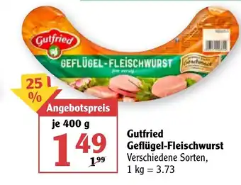 Globus Gutfried Geflügel Fleischwurst 400g Angebot