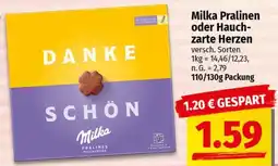 nah & gut Milka Pralinen oder Hauchzarte Herzen Angebot