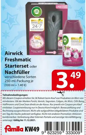 Famila Nord Ost Airwick freshmatic starterset oder nachfüller Angebot