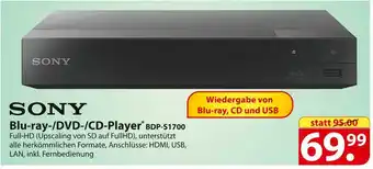 Famila Nord Ost Sony blu-ray-/dvd-/cd-player bdp-s1700 Angebot