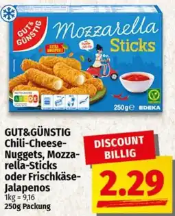 nah & gut GUT&GÜNSTIG Chili-Cheese- Nuggets, Mozzarella-Sticks oder Frischkäse Jalapenos Angebot