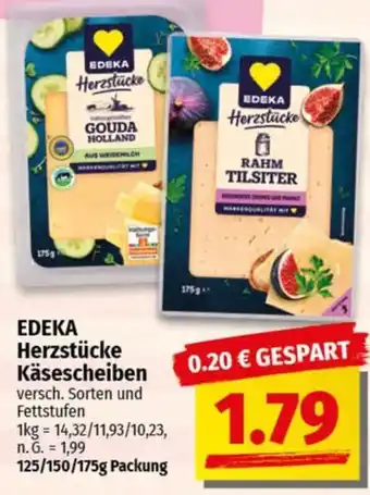 nah & gut EDEKA Herzstücke Käsescheiben Angebot
