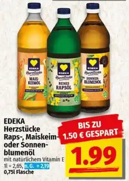 nah & gut EDEKA Herzstücke Raps-, Maiskeim- oder Sonnenblumenöl Angebot