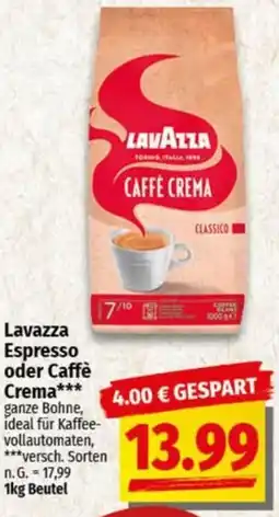 nah & gut Lavazza Espresso oder Caffè Crema Angebot