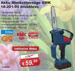 Stabilo Fachmarkt Güde Akku Minikettensäge GMK 18-201-05 brushless Angebot