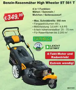 Stabilo Fachmarkt STABILO Benzin-Rasenmäher High Wheeler ST 561 T Angebot