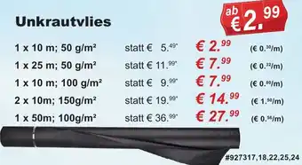 Stabilo Fachmarkt Unkrautvlies Angebot