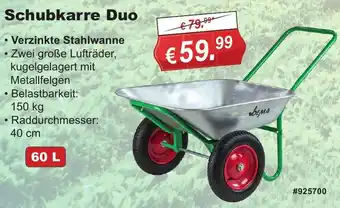 Stabilo Fachmarkt Schubkarre Duo Angebot