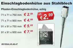 Stabilo Fachmarkt Einschlagbodenhülse aus Stahlblech Angebot