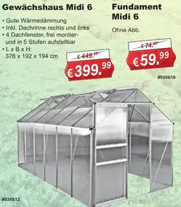 Stabilo Fachmarkt Gewächshaus Midi 6 Angebot
