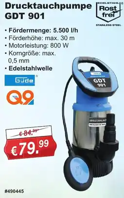 Stabilo Fachmarkt Güde Drucktauchpumpe GDT 901 Angebot
