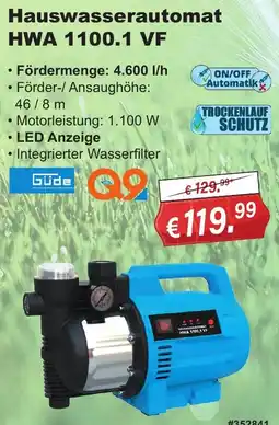 Stabilo Fachmarkt Güde Hauswasserautomat HWA 1100.1 VF Angebot